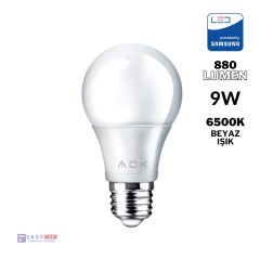 ACK 9W 6500K BEYAZ LED AMPUL E27 A60