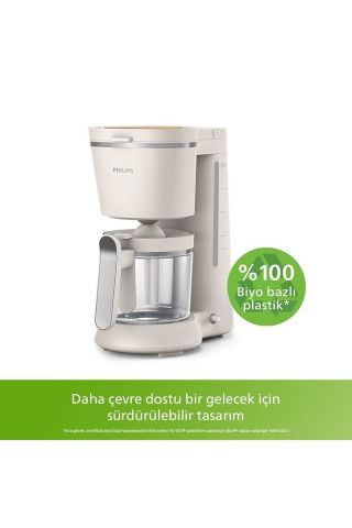 Çevre Dostu Mutfak 5000 Serisi Filtre Kahve Makinesi, 1.2L Kapasite, Krem, HD5120/00