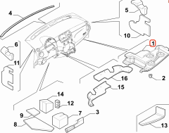 Fiat 500 500C Abarth Torpido Gözü Paneli Kapağı Yalıtımı Ricambi 51912603