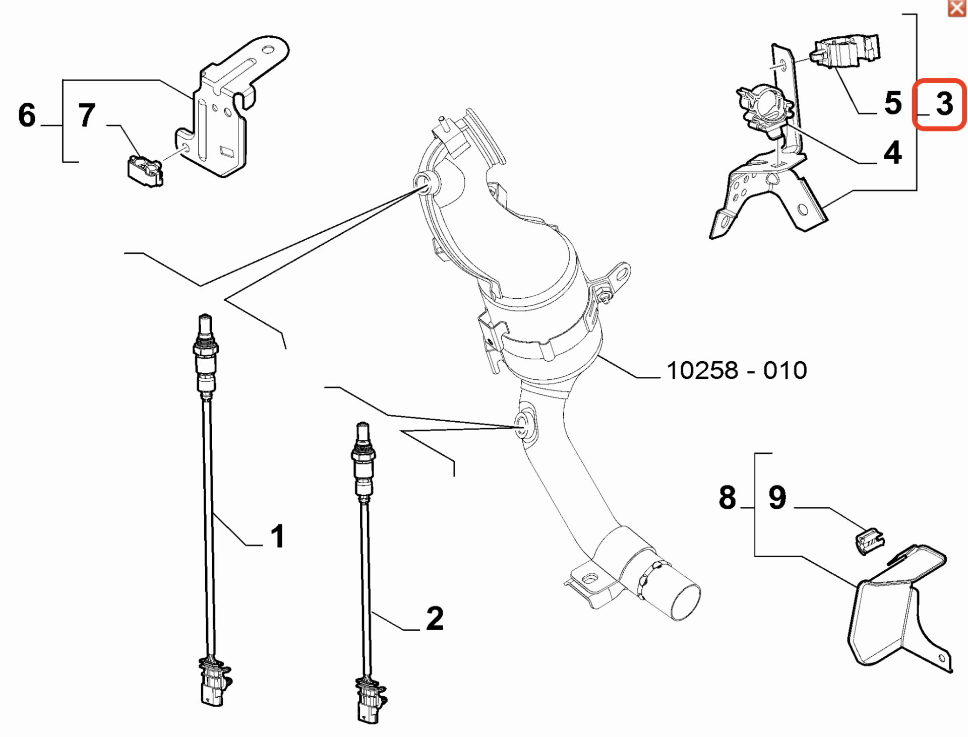 Fiat 500X Jeep Renegade Egzoz Sonda Lambda Braketi 46343096 55268803