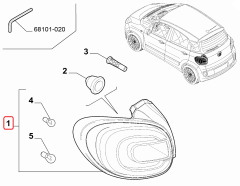 FIAT 500L Sol Arka Stop Lambası 51945059