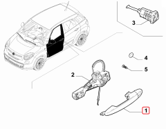 FIAT 500L Ön / Arka Sağ Dış Kapı Tutamak 735578414