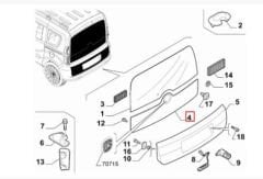 FIAT Doblo Bagaj Kapağı Orta Kaplama Kapak 735565740