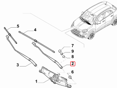 FIAT 500X Silecek Kolu 52108466