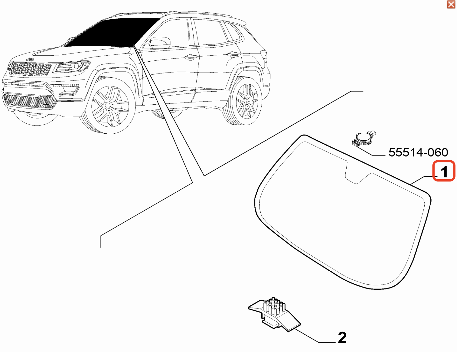 Jeep Compass Ön Cam 52228373 52228373 52193887