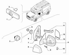OPEL FIAT Doblo Combo Sol Dış Dikiz Ayna 735668178