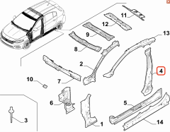 Fiat Egea Sağ Gövde Orta İskelet 52017447