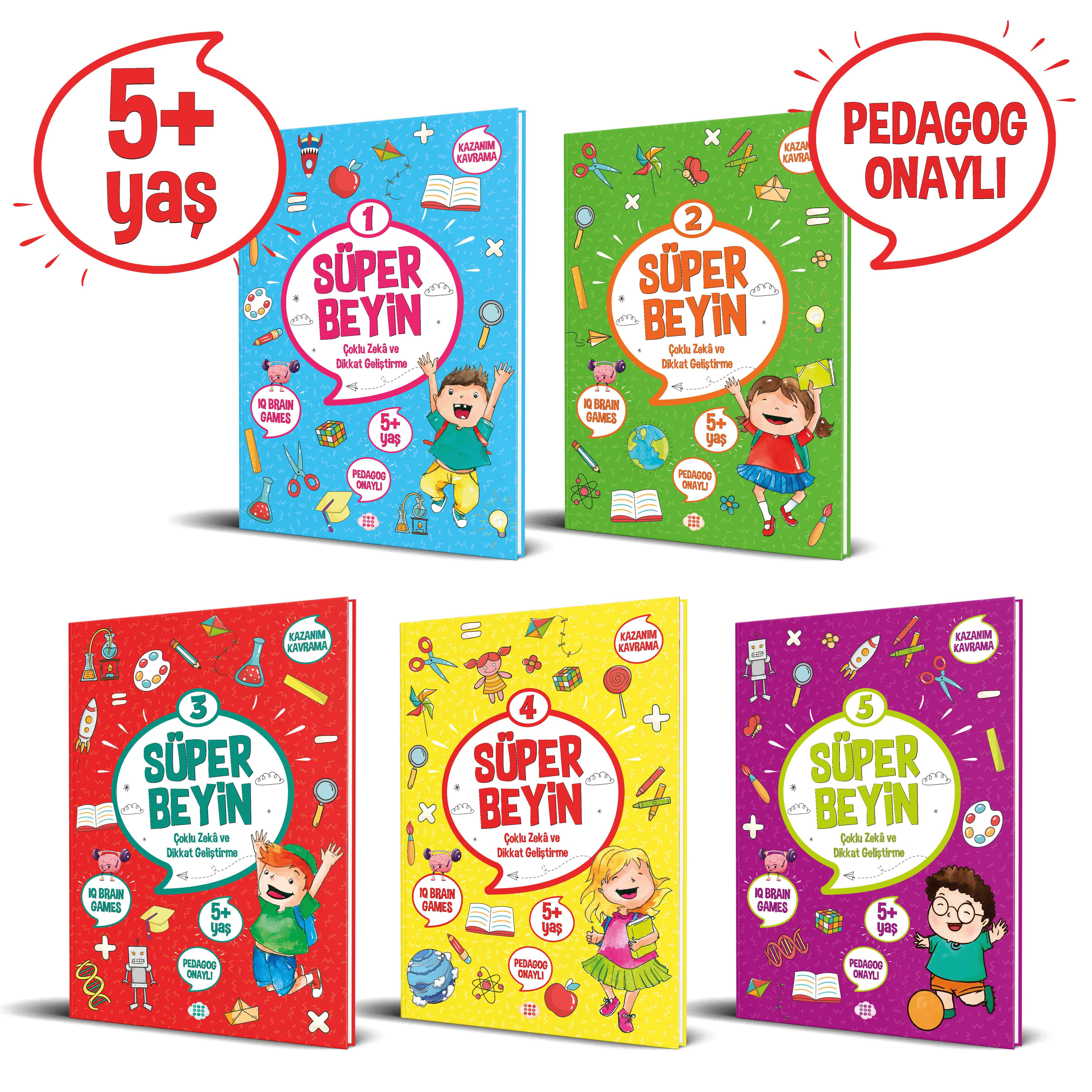 SÜPER BEYİN SETİ (5+ YAŞ)(5 KİTAP SET)