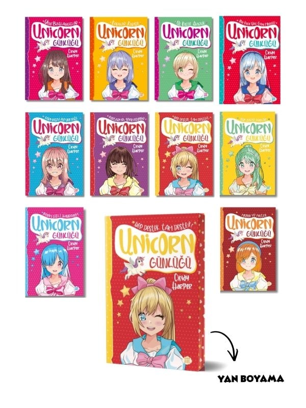 Unicorn Günlüğü Serisi - 10 Kitap Takım Set - Yan Boyamalı Özel Baskı