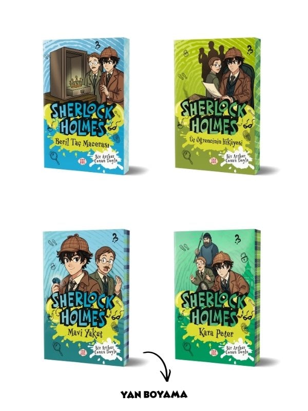 Sherlock Holmes 4 Kitaplık Set - Yan Boyamalı Özel Seri - Polisiye Macera