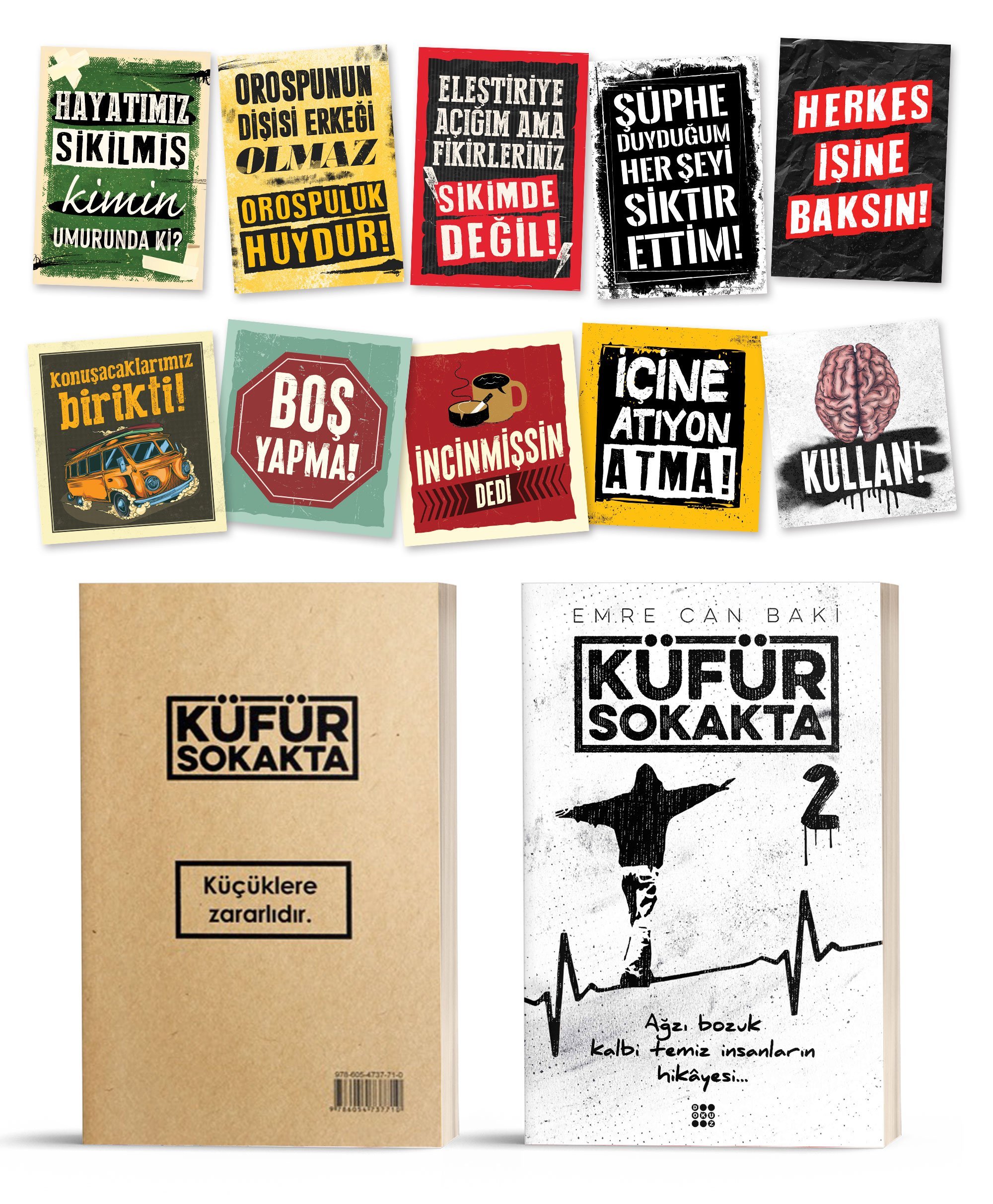 KÜFÜR SOKAKTA SET - ÖZEL TASARIM STİCKER HEDİYELİ