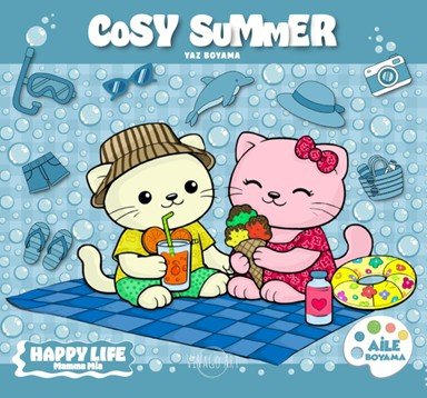 COSY SUMMER - YETİŞKİN-AİLE BOYAMA KİTABI