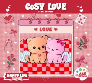 COSY LOVE - YETİŞKİN-AİLE BOYAMA KİTABI