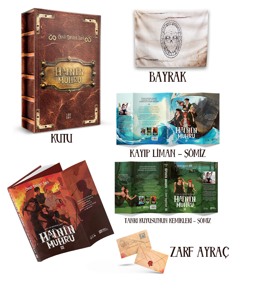 Övgü Deveci Safi - Hainin Mührü 3 Kutulu Ciltli Set - Mühürlü Mektup ve Kart Hediyeli