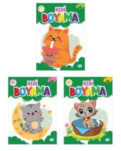 KEDİ BOYAMA SETİ (3 KİTAP TAKIM)