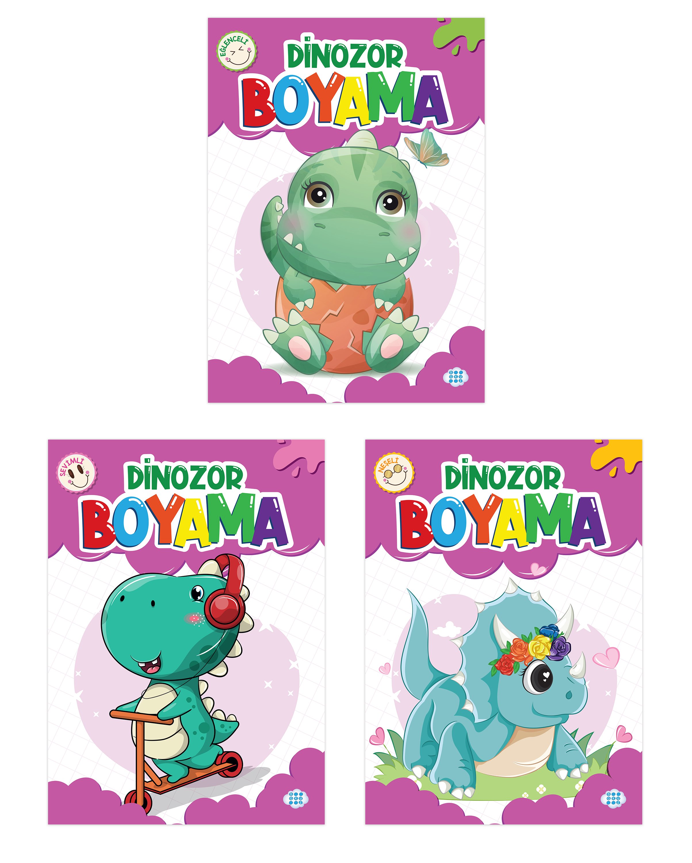 DİNOZOR BOYAMA SETİ (3 KİTAP TAKIM)