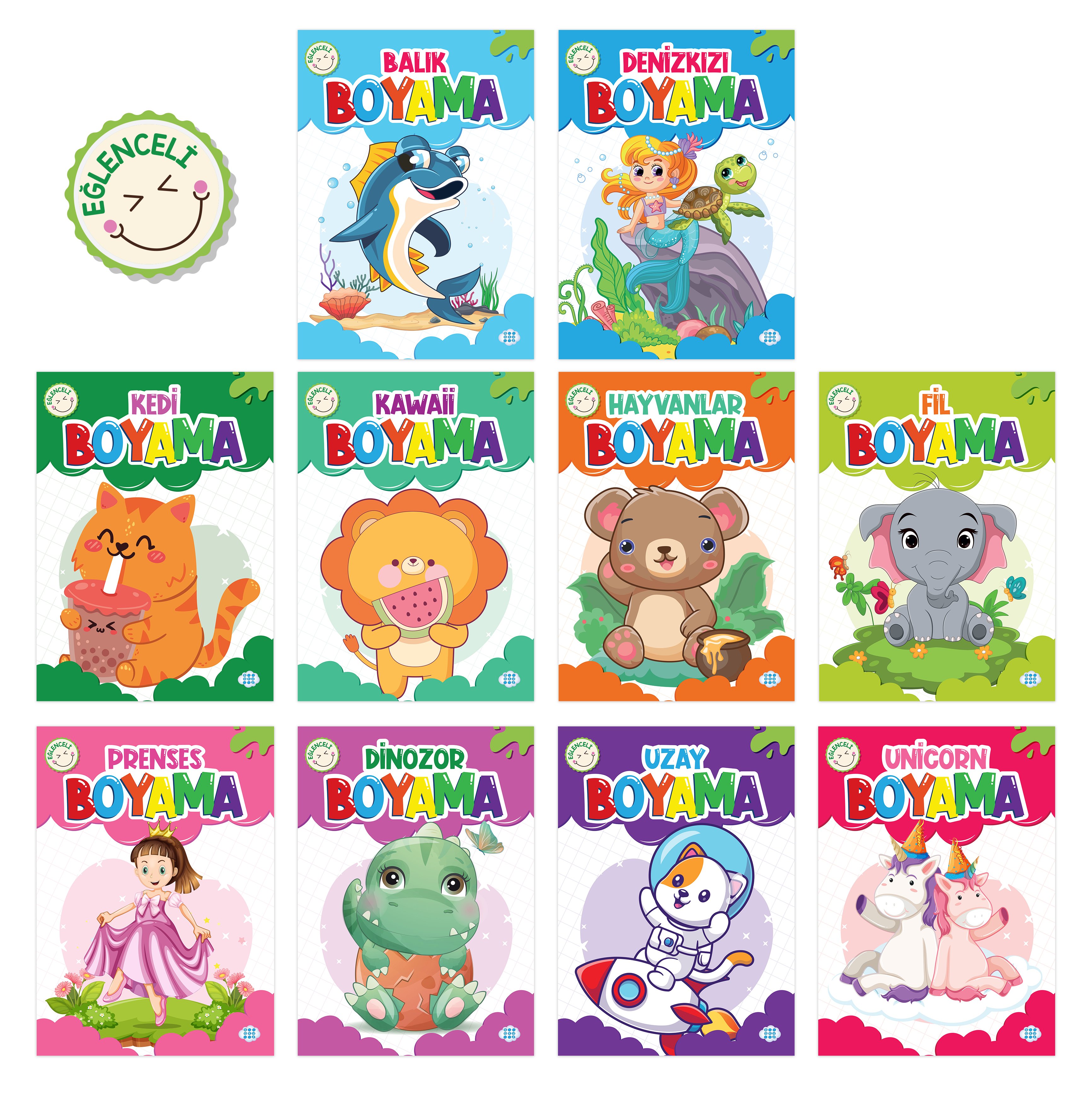 EĞLENCELİ BOYAMA SETİ (10 KİTAP TAKIM)