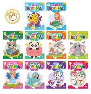 NEŞELİ BOYAMA SETİ (10 KİTAP TAKIM)