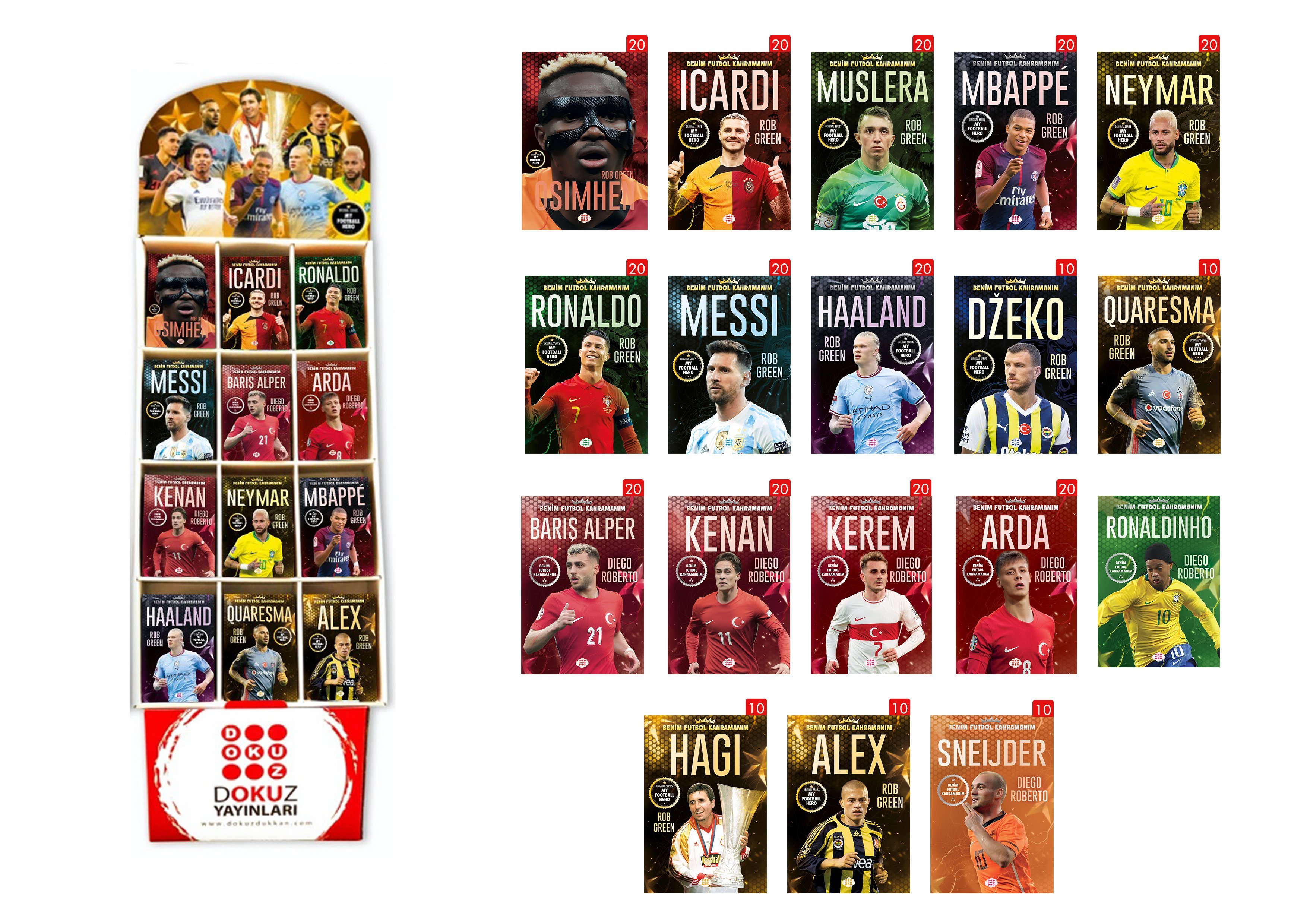 STANTLI BİBLOLU BENİM FUTBOL KAHRAMANIM SERİSİ  (18 ÇEŞİT 300 ADET KİTAP)