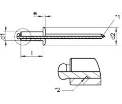 DIN 7337 POP PERÇİN 4 mm 4x8