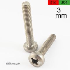 M3  Paslanmaz Yıldız Silindir Baş Vida  DIN7985 A4 AISI 316 KALİTE - 3x6