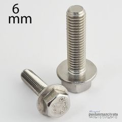 M6 Paslanmaz  Flanşlı Civata DIN6921 6x40