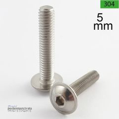 M5 Paslanmaz Pullu Bombe Baş İmbus  DIN7380-2 5x25