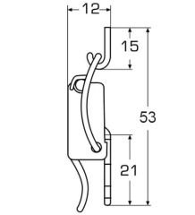 55 X 15 mm,Paslanmaz Mandallı Kilit