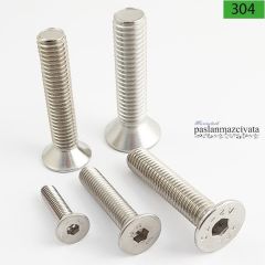 M10 Paslanmaz Havşa Baş İmbus DIN7991 A2 AISI 304 KALİTE - 10x40
