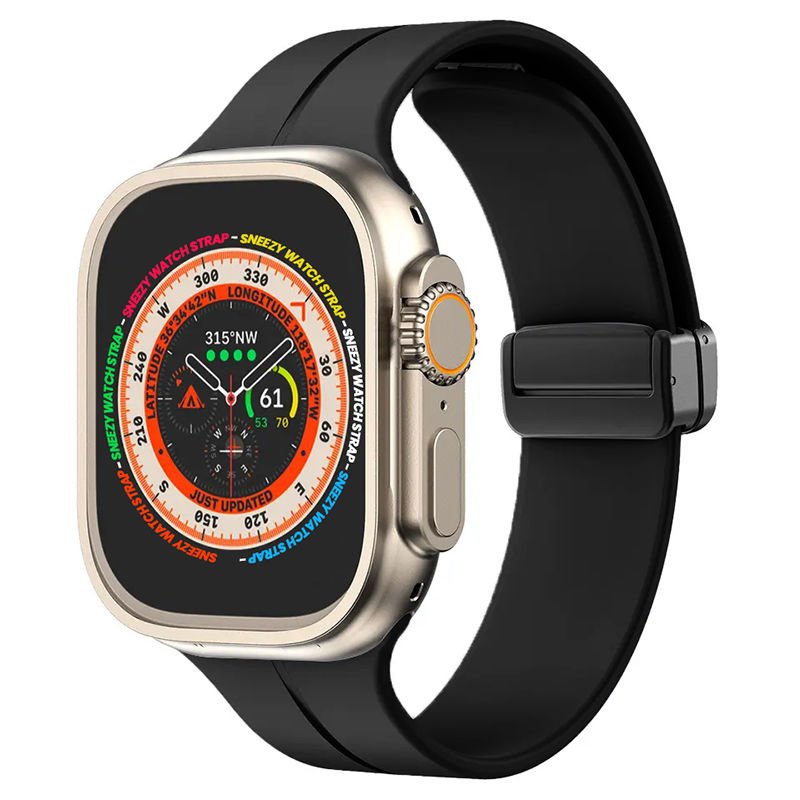 Apple Watch 49mm Ultra Seri Uyumlu Coastal Manyetik Tokalı Silikon Kordon