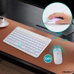 Huawei MatePad 11 inç 2023 Uyumlu RGB Işıklı Bluetooth & Wireless Türkçe Klavye Mouse Seti