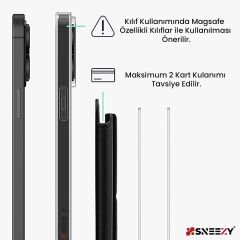 Sneezy İphone 15-15 Plus-15 Pro-15 Pro max Uyumlu Birinci Sınıf Stand Özellikli Magsafe Deri Kartlık