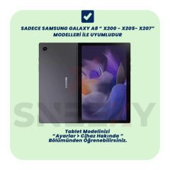 Samsung Galaxy Tab A8 SM-X200 10.5 İnç Tam Uyumlu Glow Desenli Standlı Askılı Popit Tablet Kılıfı