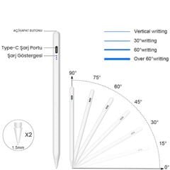 iPad Air 4.5.Nesil 10.9 İnç Uyumlu Palm Rejection Avuç İçi Reddetmeli Stylus Kalem