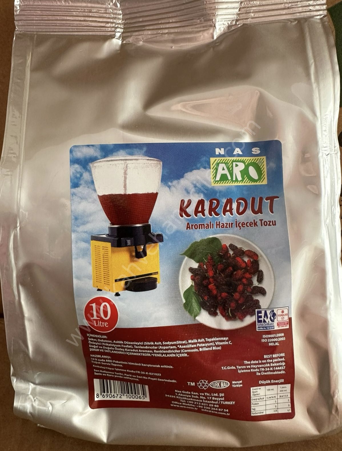 NAS ARO SOĞUK KARADUT  10 litre