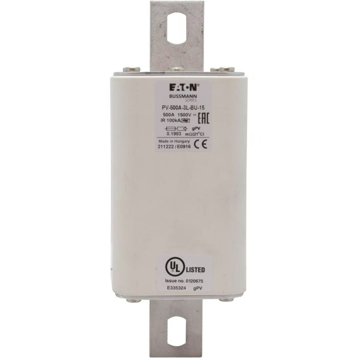 Eaton PV-500A-3L-BU-15 Sigorta 500A Tag Fuse, 201 x 74 x 74mm, 1.5kV, 170mm