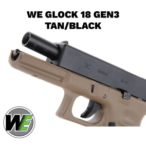 Airsoft Tabanca WE Glock 18C Siyah/Tan