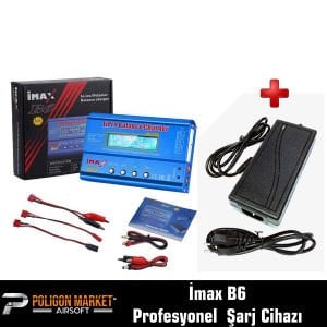 İmax B6 Digital Lipo Pil Batarya Şarj Cihazı Profesyonel LCD Ekranlı 80W + AC/DC Şarj Adaptörü