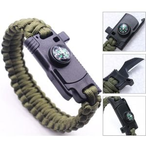 Pusulalı & Bıçaklı Paracord Bileklik