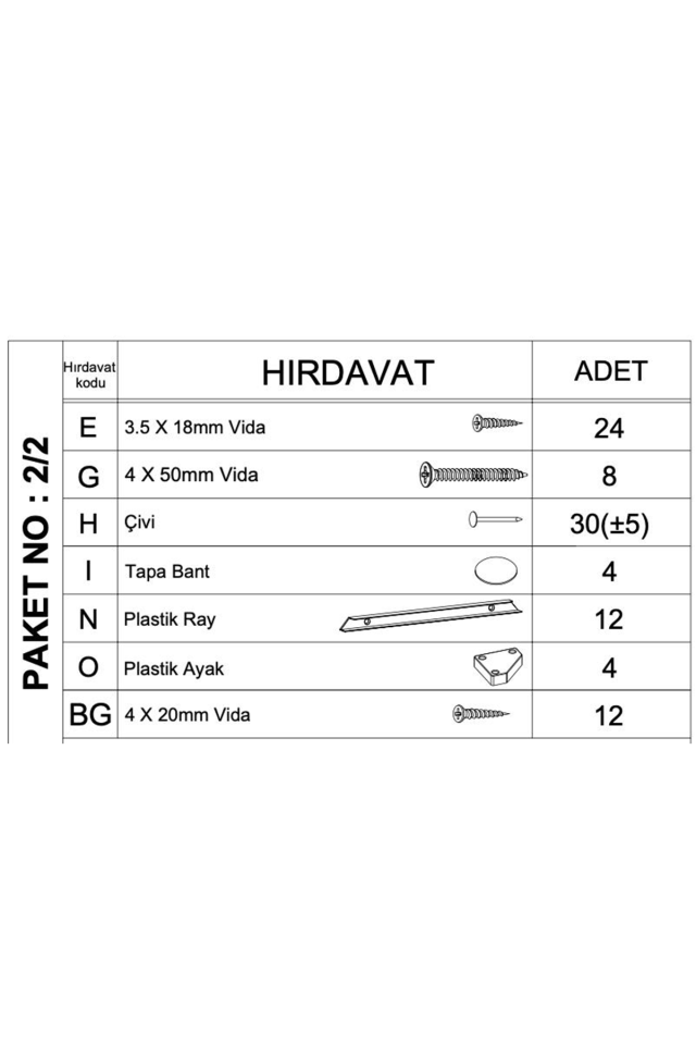 Bronz 6 Sepetli Dolap İçin Hırdavat Paketi