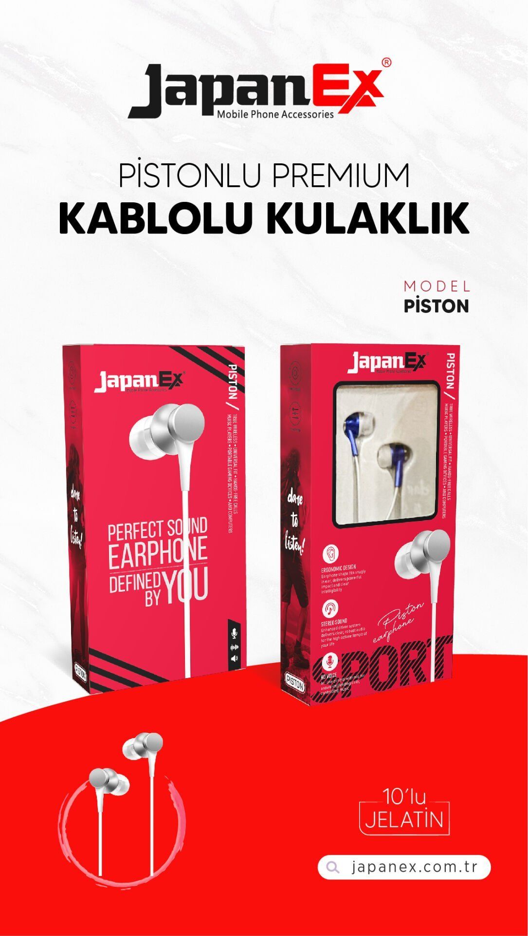 Pistonlu Kablolu Kulaklık JapanEx Piston