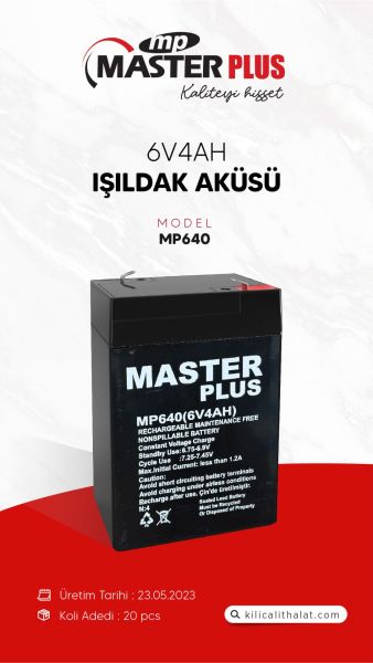 MasterPlus 6V4Ah Işıldak & Terazi Aküsü