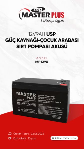 MasterPlus 12V9Ah UPS Bataryası