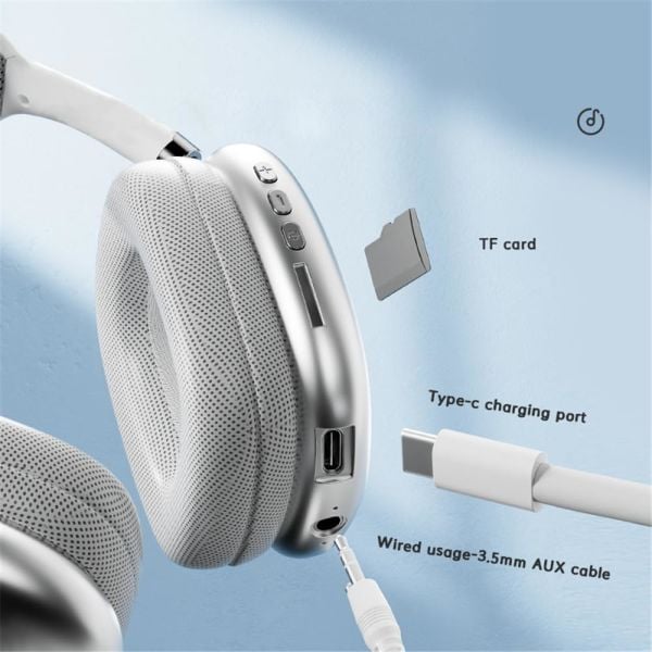 P9 Bluetooth Kulaklık Kulak Üstü Kulaklık, Kablosuz Stereo Ses TF Kartı Destekler, Yumuşak Sünger Kafa Bandı, Seyahat, Ev, Ofis Cep Telefonu PC için