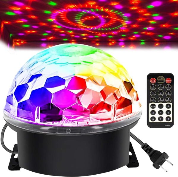6 Renkli Disko Topu Dj Strobe Işığı, Sesle Etkinleşen Büyük Boy Sihirli Sahne Parti Işığı, Uzaktan Kumandalı, Bayramı Süslemeleri Ev Kulübü (7'' Büyük Boy)