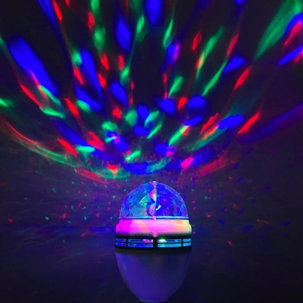 Renkli Disko Ampülü Hareketli 360 Derece Dönen Disko Topu DUY HEDİYELİ Led Disko Dönen Ampul