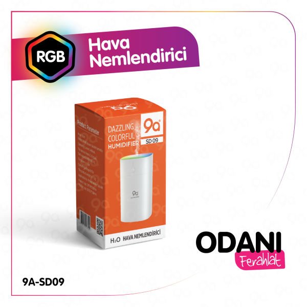 9a SD09 H2o Humidifier 400 Ml Ulrasonik Oda - Araç - Hava Nemlendirici Buhar Makinesi Ve Aroma Difüzörü