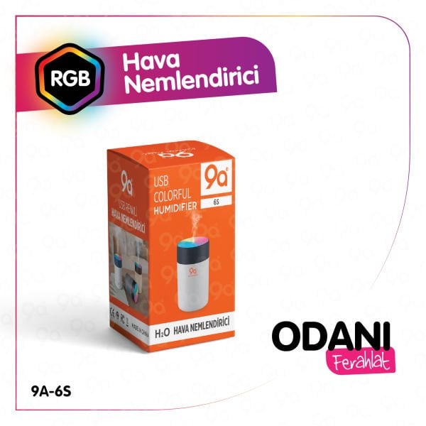 9a 6S H2o Humidifier 400 Ml Ulrasonik Oda Araç Hava Nemlendirici Buhar Makinesi Ve Aroma Difüzörü