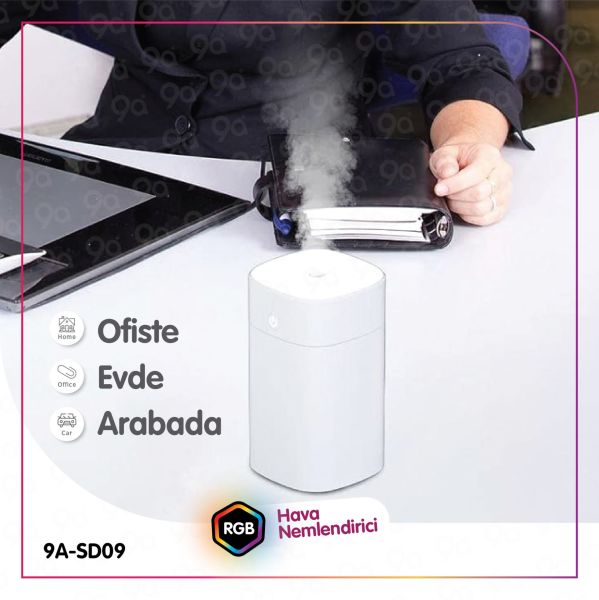 9a SD09 H2o Humidifier 400 Ml Ulrasonik Oda - Araç - Hava Nemlendirici Buhar Makinesi Ve Aroma Difüzörü