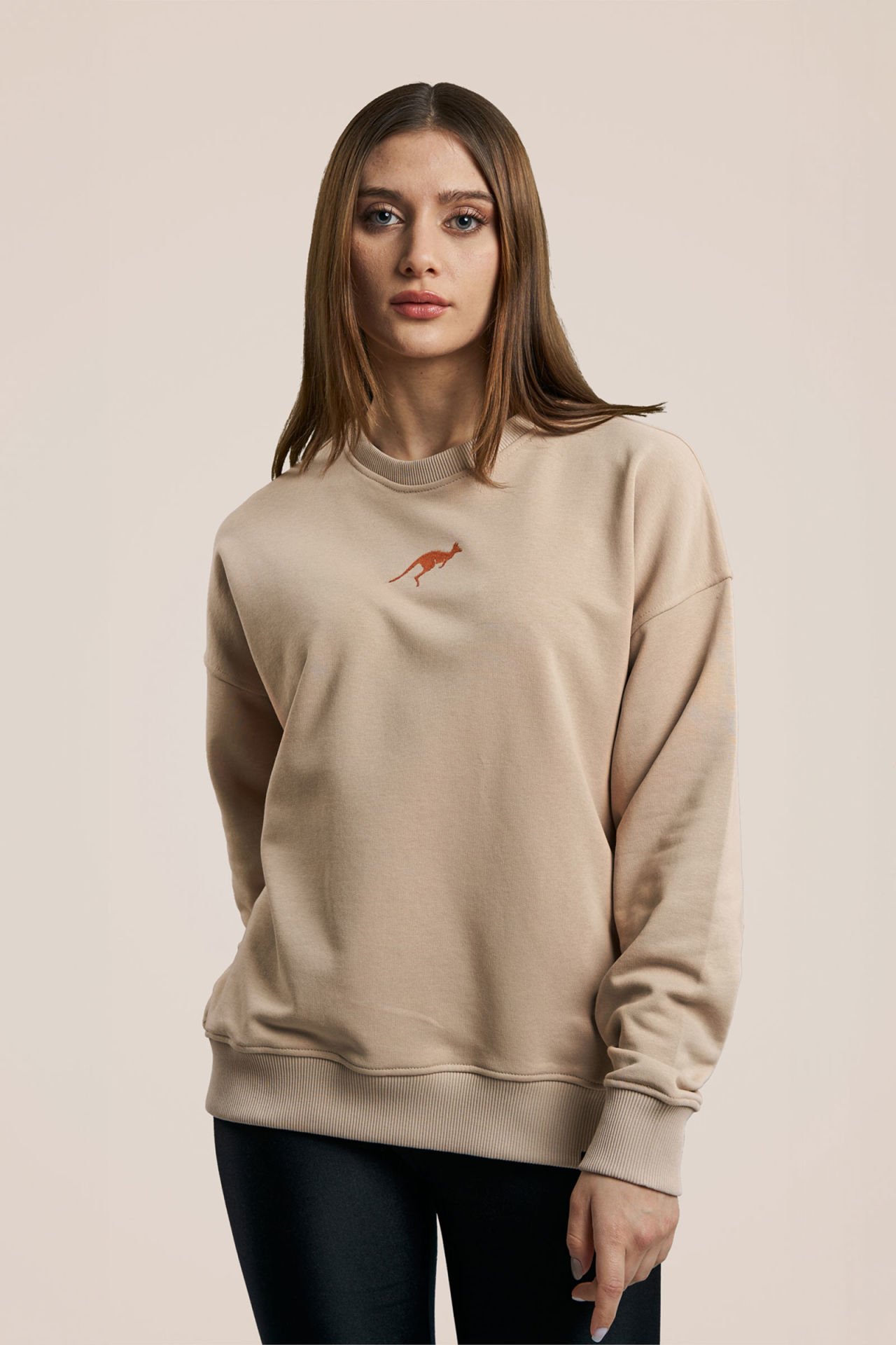 Kanguru Nakışlı Casual Sweatshirt